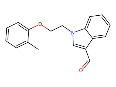 1-[2-(2-methylphenoxy)ethyl]-1H-indole-3-carbaldehyde structure