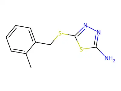 5-{[(2-Methylphenyl)methyl]sulfanyl}-1,3,4-thiadiazol-2-amine structure