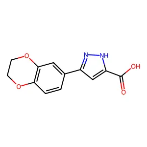 5-(2,3-Dihydro-benzo[1,4]dioxin-6-yl)-2H-pyrazole-3-carboxylic acid structure