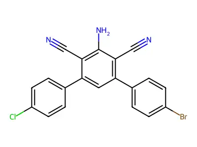 5'-Amino-4-bromo-4''-chloro-1,1':3',1''-terphenyl-4',6'-dicarbonitrile structure