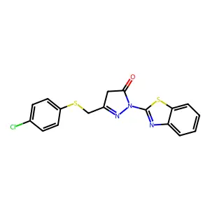 2-(1,3-benzothiazol-2-yl)-5-[(4-chlorophenyl)sulfanylmethyl]-4H-pyrazol-3-one structure