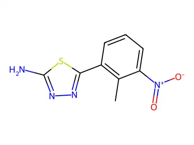 5-(2-Methyl-3-nitrophenyl)-1,3,4-thiadiazol-2-amine structure