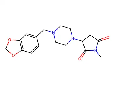 3-[4-(1,3-Benzodioxol-5-ylmethyl)piperazin-1-yl]-1-methylpyrrolidine-2,5-dione structure