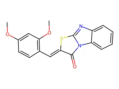 (2Z)-2-(2,4-dimethoxybenzylidene)[1,3]thiazolo[3,2-a]benzimidazol-3(2H)-one structure