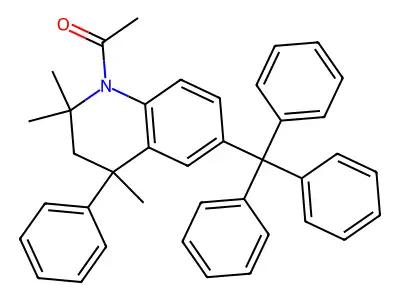 1-(2,2,4-trimethyl-4-phenyl-6-trityl-3H-quinolin-1-yl)ethanone structure