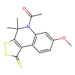 1-(7-Methoxy-4,4-dimethyl-1-sulfanylidenedithiolo[3,4-c]quinolin-5-yl)ethanone structure