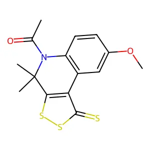 1-(8-Methoxy-4,4-dimethyl-1-sulfanylidenedithiolo[3,4-c]quinolin-5-yl)ethanone structure