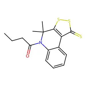 1-(4,4-Dimethyl-1-sulfanylidenedithiolo[3,4-c]quinolin-5-yl)butan-1-one structure