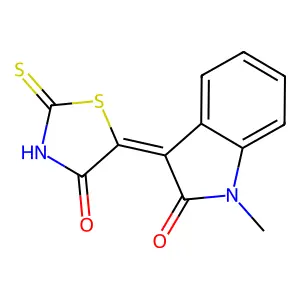 (5Z)-5-(1-methyl-2-oxoindol-3-ylidene)-2-sulfanylidene-1,3-thiazolidin-4-one structure