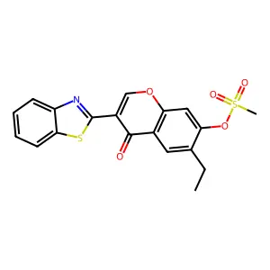 3-(benzo[d]thiazol-2-yl)-6-ethyl-4-oxo-4H-chromen-7-yl methanesulfonate structure