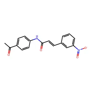 (E)-N-(4-acetylphenyl)-3-(3-nitrophenyl)prop-2-enamide structure