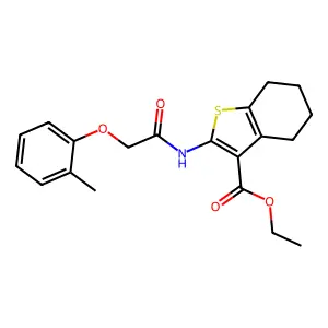 ET 2-(((2-ME-Phenoxy)AC)amino)-4,5,6,7-tetrahydro-1-benzothiophene-3-carboxylate structure