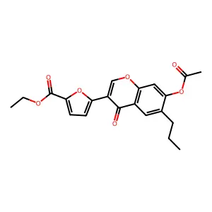 ethyl 5-(7-acetoxy-4-oxo-6-propyl-4H-chromen-3-yl)furan-2-carboxylate structure