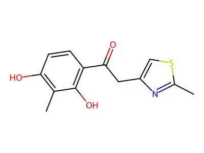 1-(2,4-Dihydroxy-3-methylphenyl)-2-(2-methyl-1,3-thiazol-4-yl)ethanone structure