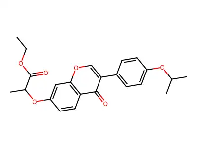 ethyl 2-({4-oxo-3-[4-(propan-2-yloxy)phenyl]-4H-chromen-7-yl}oxy)propanoate structure