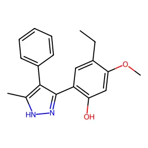 4-Ethyl-5-methoxy-2-(5-methyl-4-phenyl-1H-pyrazol-3-YL)phenol structure