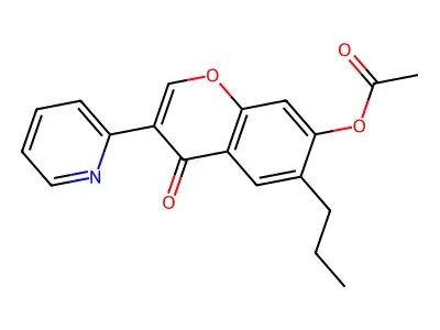(4-Oxo-6-propyl-3-pyridin-2-ylchromen-7-yl) acetate structure