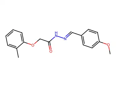 N-[(4-methoxyphenyl)methylideneamino]-2-(2-methylphenoxy)acetamide structure