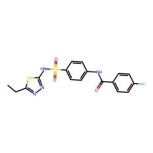 N-(4-{[(5-ethyl-1,3,4-thiadiazol-2-yl)amino]sulfonyl}phenyl)-4-fluorobenzamide structure