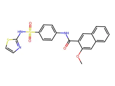 3-methoxy-N-(4-(N-(thiazol-2-yl)sulfamoyl)phenyl)-2-naphthamide structure