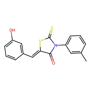 (5Z)-5-(3-hydroxybenzylidene)-3-(3-methylphenyl)-2-thioxo-1,3-thiazolidin-4-one structure