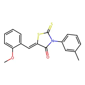 (5Z)-5-(2-methoxybenzylidene)-3-(3-methylphenyl)-2-thioxo-1,3-thiazolidin-4-one structure