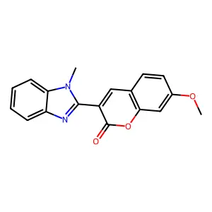 7-Methoxy-3-(1-methyl-1H-benzoimidazol-2-yl)-chromen-2-one structure