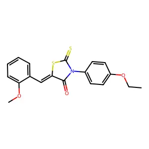 (5Z)-3-(4-ethoxyphenyl)-5-(2-methoxybenzylidene)-2-thioxo-1,3-thiazolidin-4-one structure