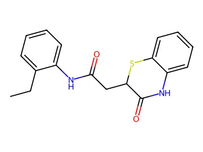 N-(2-ethylphenyl)-2-(3-oxo-3,4-dihydro-2H-1,4-benzothiazin-2-yl)acetamide structure