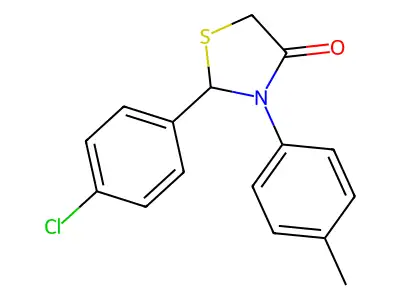 2-(4-Chlorophenyl)-3-(4-methylphenyl)-1,3-thiazolidin-4-one structure