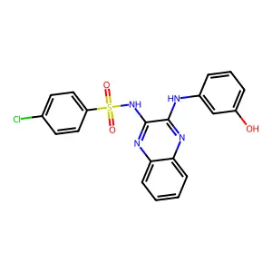 4-chloro-N-[3-(3-hydroxyanilino)-2-quinoxalinyl]benzenesulfonamide structure