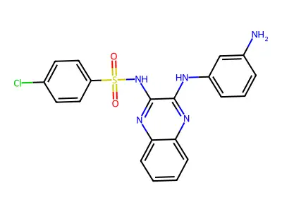 N-[3-(3-aminoanilino)quinoxalin-2-yl]-4-chlorobenzenesulfonamide structure