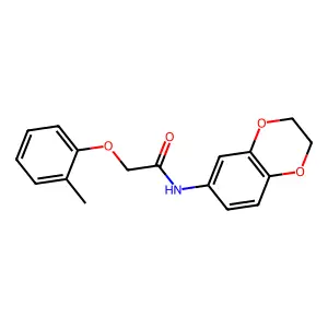 N-(2,3-dihydro-1,4-benzodioxin-6-yl)-2-(2-methylphenoxy)acetamide structure