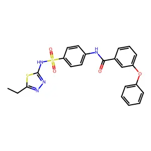 N-(4-(N-(5-ethyl-1,3,4-thiadiazol-2-yl)sulfamoyl)phenyl)-3-phenoxybenzamide structure