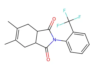 5,6-dimethyl-2-[2-(trifluoromethyl)phenyl]-2,3,3a,4,7,7a-hexahydro-1H-isoindole-1,3-dione structure