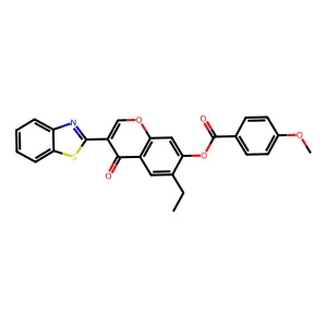 3-(benzo[d]thiazol-2-yl)-6-ethyl-4-oxo-4H-chromen-7-yl 4-methoxybenzoate structure