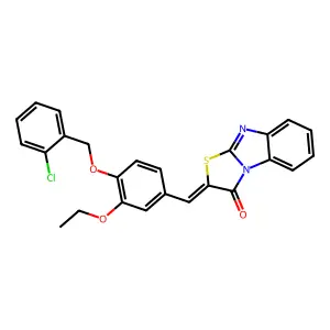 (2Z)-2-[[4-[(2-chlorophenyl)methoxy]-3-ethoxyphenyl]methylidene]-[1,3]thiazolo[3,2-a]benzimidazol-1-one structure