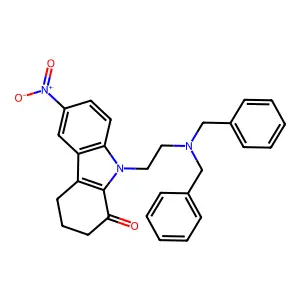 9-[2-(Dibenzylamino)ethyl]-6-nitro-3,4-dihydrocarbazol-1(2H)-one structure
