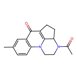 3-Acetyl-8-methyl-1,2,3,3a,4,5-hexahydro-6H-3,10b-diazaacephenanthrylen-6-one structure