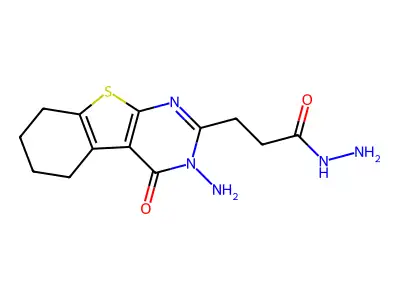 3-(3-amino-4-oxo-3,4,5,6,7,8-hexahydro[1]benzothieno[2,3-d]pyrimidin-2-yl)propanehydrazide structure