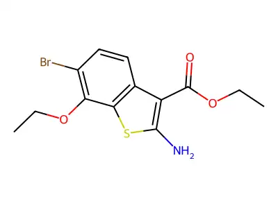 Ethyl 2-amino-6-bromo-7-ethoxy-1-benzothiophene-3-carboxylate structure
