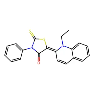 5-(1-Ethyl-2(1H)-quinolylidene)-3-phenylrhodanine structure
