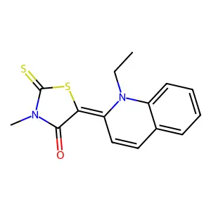 5-(1-ethyl-2(1H)-quinolinylidene)-3-methyl-2-thioxo-1,3-thiazolidin-4-one structure