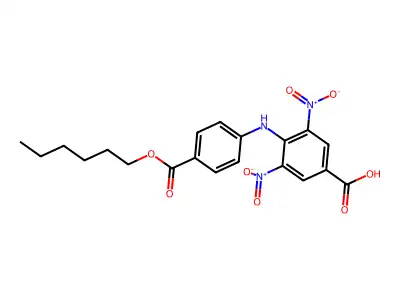 4-(4-Hexoxycarbonylanilino)-3,5-dinitrobenzoic acid structure