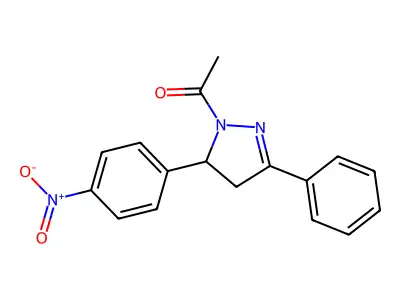 1-[3-(4-Nitrophenyl)-5-phenyl-3,4-dihydropyrazol-2-yl]ethanone structure