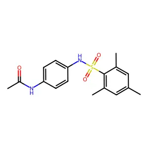 N-(4-{[(2,4,6-trimethylphenyl)sulfonyl]amino}phenyl)acetamide structure