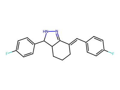 3-(4-Fluorophenyl)-7-[(4-fluorophenyl)methylene]-3,3a,4,5,6,7-hexahydro-2H-indazole structure