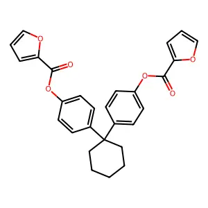 4-[(4-(2-Furylcarbonyloxy)phenyl)cyclohexyl]phenyl furan-2-carboxylate structure