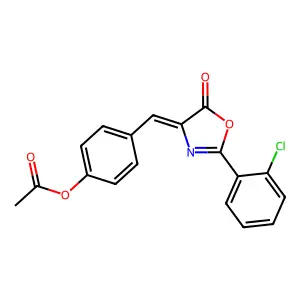 4-[(2-(2-chlorophenyl)-5-oxo-1,3-oxazol-4(5H)-ylidene)methyl]phenyl acetate structure