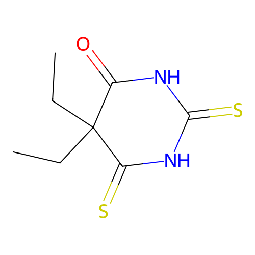 5,5-diethyl-2,6-dithioxotetrahydro-4(1H)-pyrimidinone structure